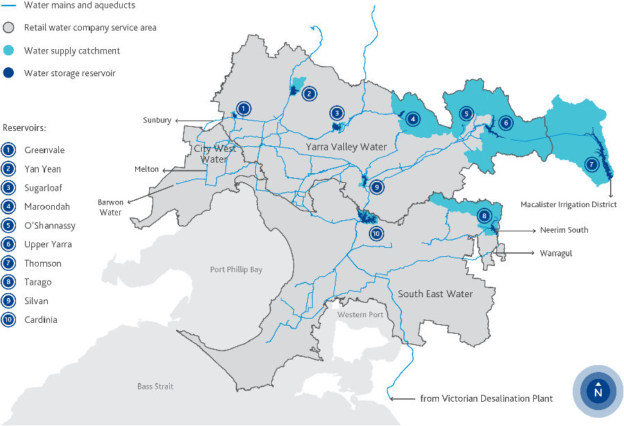 Melbourne-Water-catchment and storage area